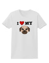 I Heart My - Cute Pug Dog - Fawn Womens T-Shirt by TooLoud-Womens T-Shirt-TooLoud-White-X-Small-Davson Sales