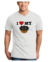 I Heart My - Cute Rottweiler Dog Adult V-Neck T-shirt by TooLoud-Mens V-Neck T-Shirt-TooLoud-White-Small-Davson Sales