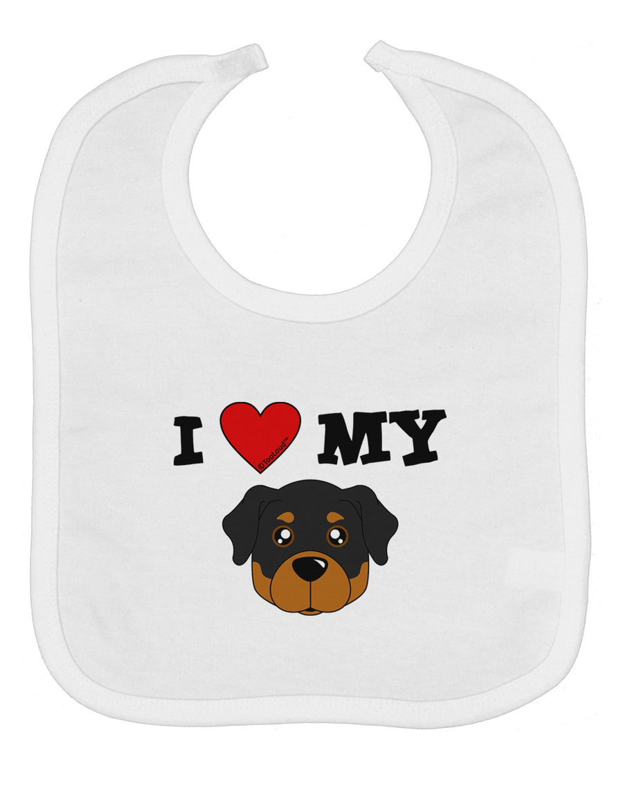 I Heart My - Cute Rottweiler Dog Baby Bib by TooLoud