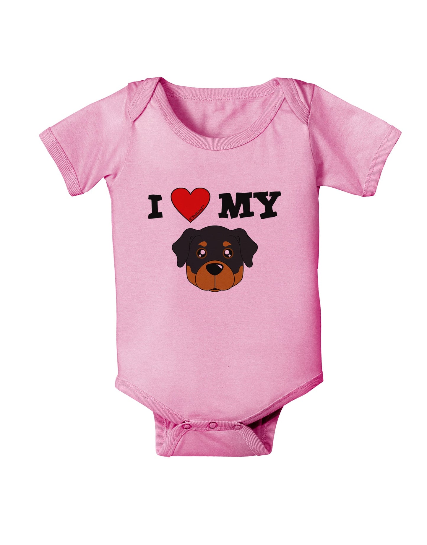 I Heart My - Cute Rottweiler Dog Baby Romper Bodysuit by TooLoud-Baby Romper-TooLoud-Light-Pink-06-Months-Davson Sales