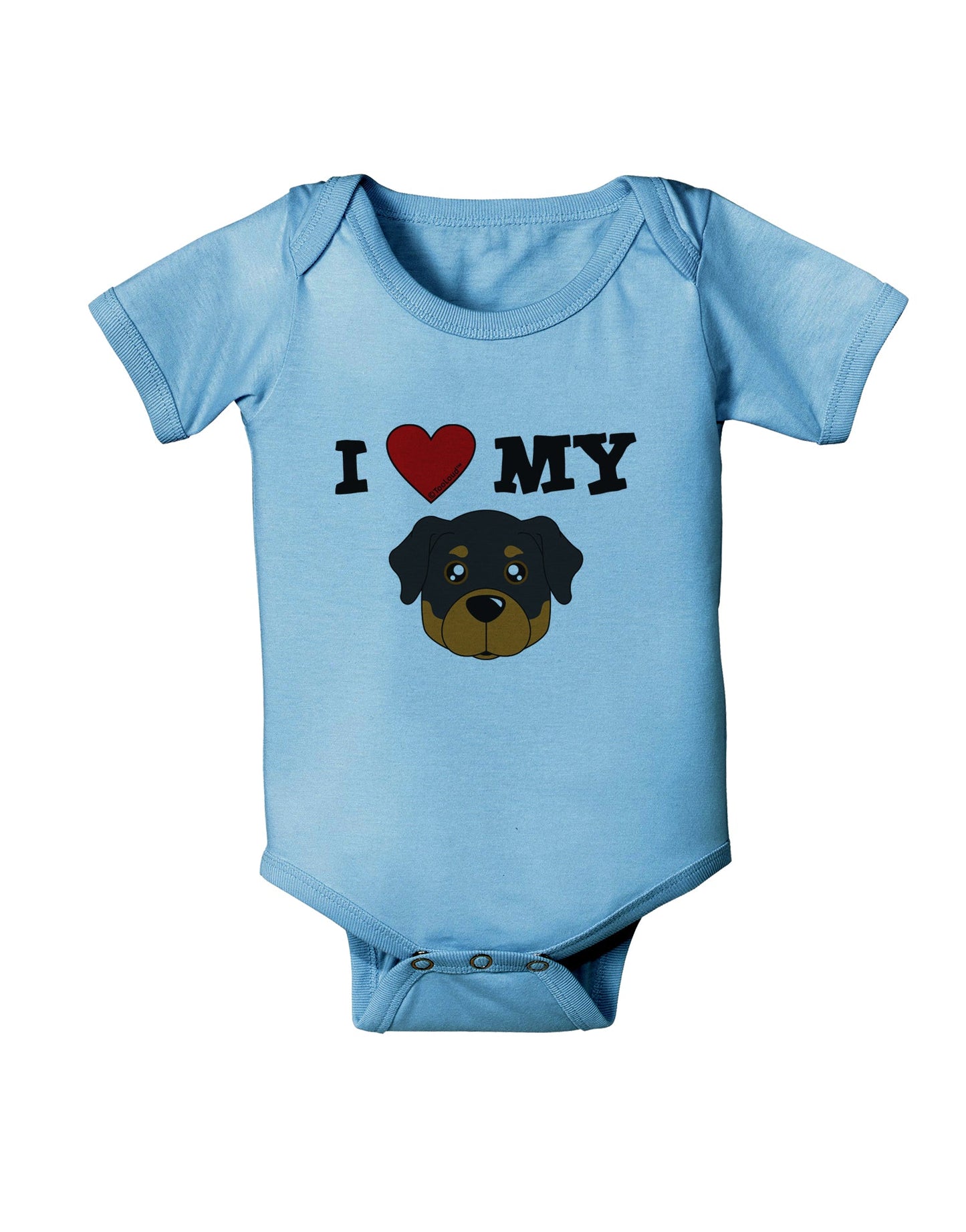 I Heart My - Cute Rottweiler Dog Baby Romper Bodysuit by TooLoud-Baby Romper-TooLoud-Light-Blue-06-Months-Davson Sales