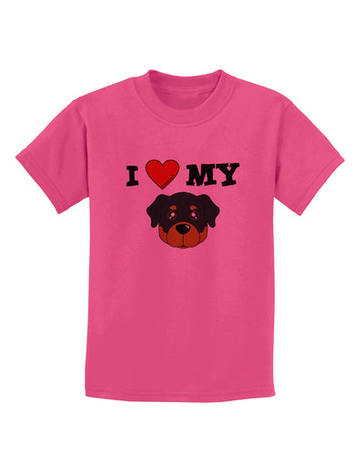 I Heart My - Cute Rottweiler Dog Childrens T-Shirt by TooLoud-Childrens T-Shirt-TooLoud-Sangria-X-Small-Davson Sales