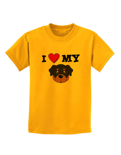 I Heart My - Cute Rottweiler Dog Childrens T-Shirt by TooLoud-Childrens T-Shirt-TooLoud-Gold-X-Small-Davson Sales