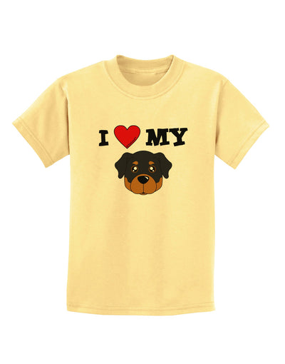 I Heart My - Cute Rottweiler Dog Childrens T-Shirt by TooLoud-Childrens T-Shirt-TooLoud-Daffodil-Yellow-X-Small-Davson Sales