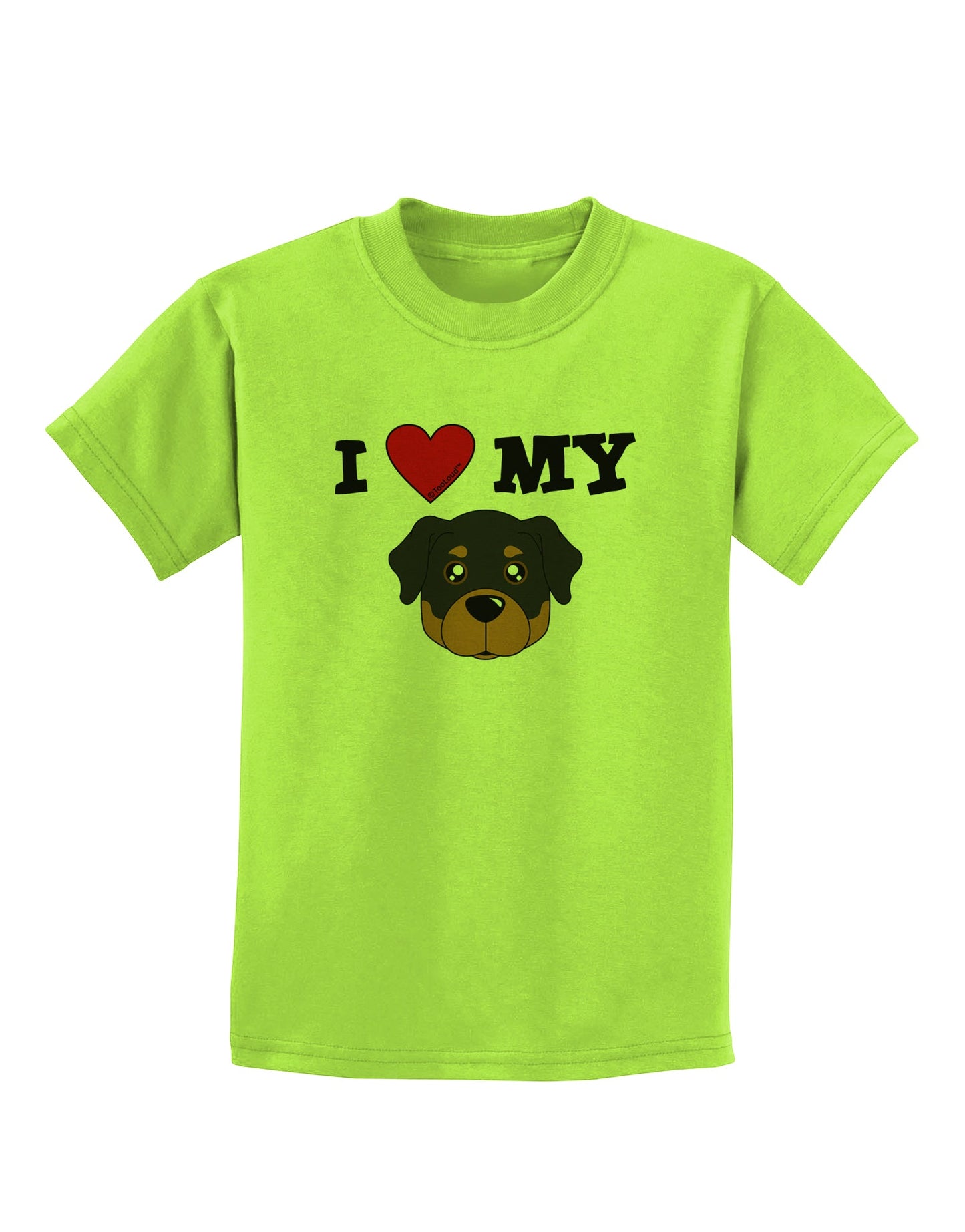 I Heart My - Cute Rottweiler Dog Childrens T-Shirt by TooLoud-Childrens T-Shirt-TooLoud-Lime-Green-X-Small-Davson Sales