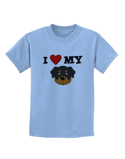 I Heart My - Cute Rottweiler Dog Childrens T-Shirt by TooLoud-Childrens T-Shirt-TooLoud-Light-Blue-X-Small-Davson Sales