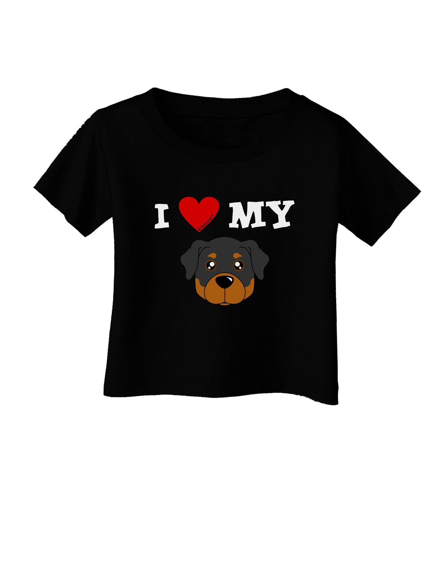 I Heart My - Cute Rottweiler Dog Infant T-Shirt Dark by TooLoud-Infant T-Shirt-TooLoud-Black-06-Months-Davson Sales