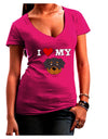 I Heart My - Cute Rottweiler Dog Juniors V-Neck Dark T-Shirt by TooLoud-Womens V-Neck T-Shirts-TooLoud-Hot-Pink-Juniors Fitted Small-Davson Sales