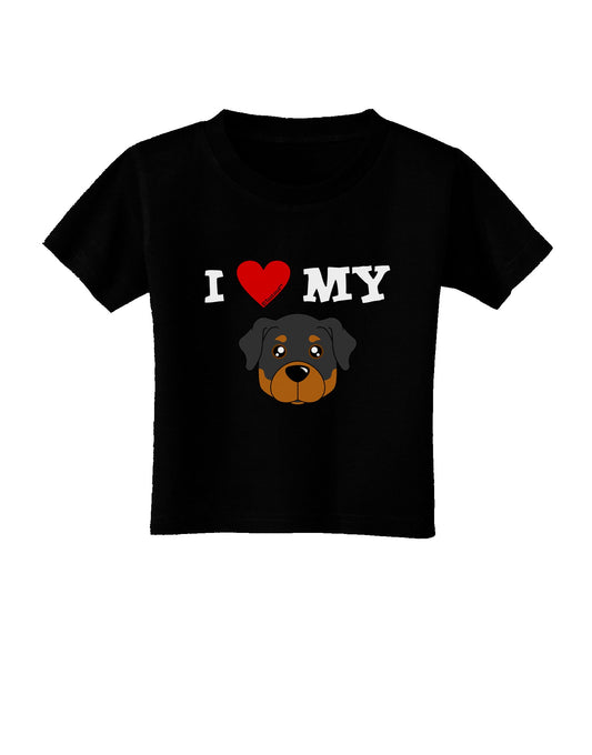 I Heart My - Cute Rottweiler Dog Toddler T-Shirt Dark by TooLoud-Toddler T-Shirt-TooLoud-Black-2T-Davson Sales