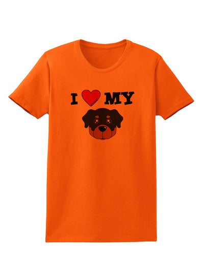 I Heart My - Cute Rottweiler Dog Womens T-Shirt by TooLoud-Womens T-Shirt-TooLoud-Orange-X-Small-Davson Sales