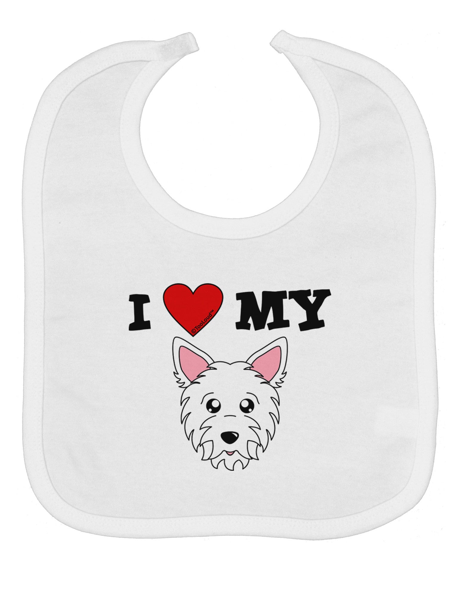 I Heart My - Cute Westie Dog Baby Bib by TooLoud