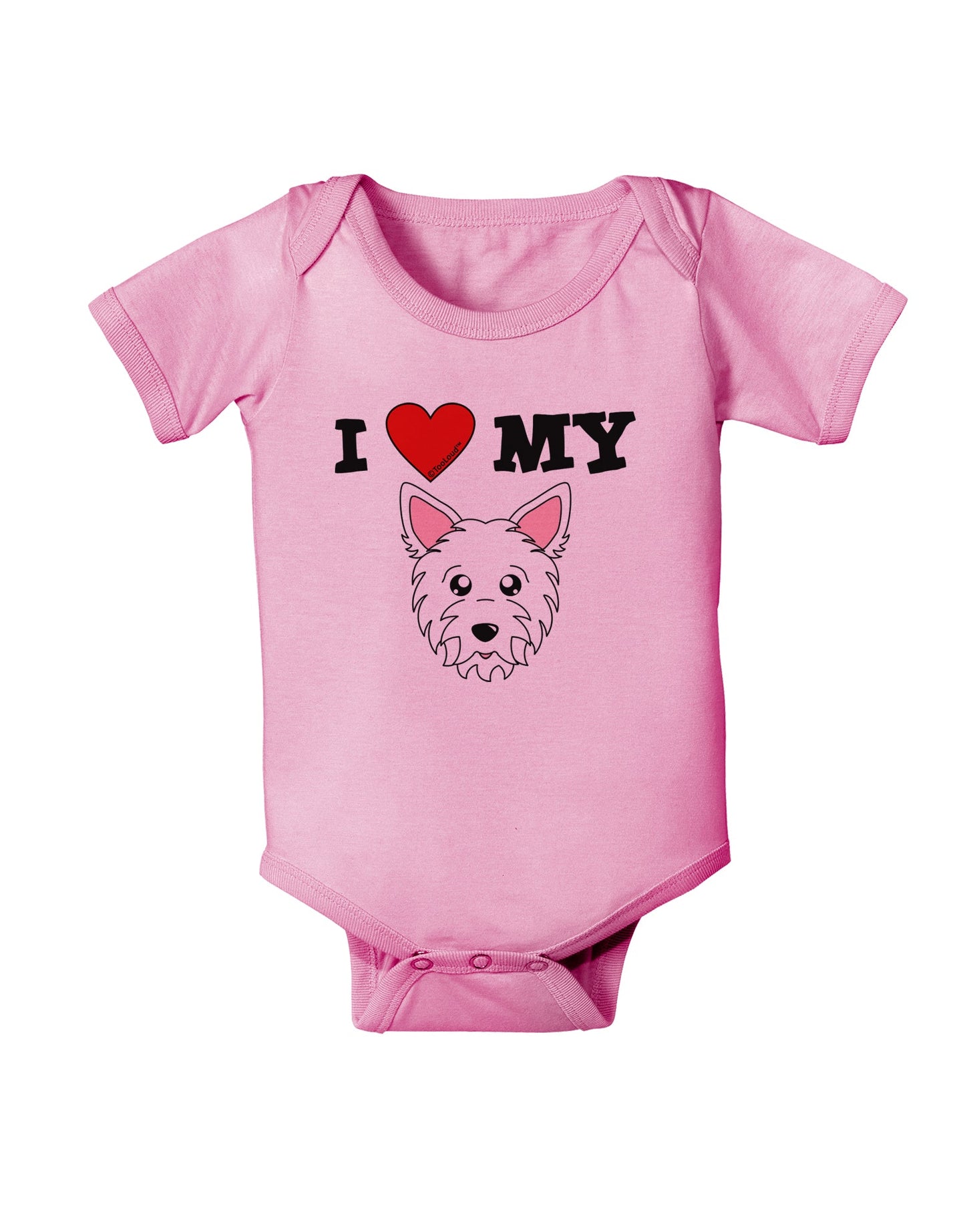I Heart My - Cute Westie Dog Baby Romper Bodysuit by TooLoud-Baby Romper-TooLoud-Light-Pink-06-Months-Davson Sales