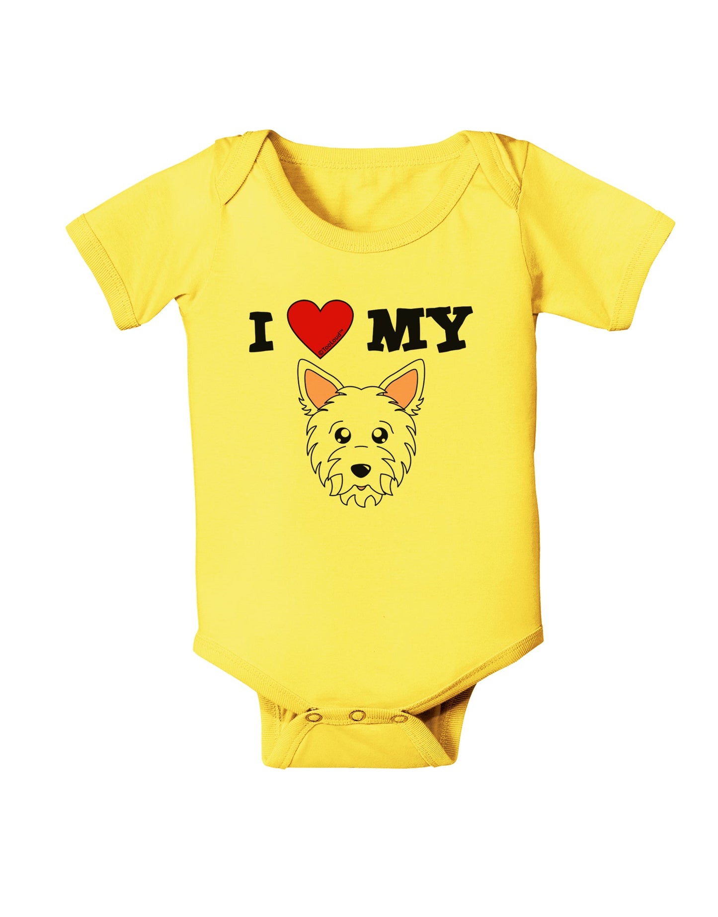 I Heart My - Cute Westie Dog Baby Romper Bodysuit by TooLoud-Baby Romper-TooLoud-Yellow-06-Months-Davson Sales