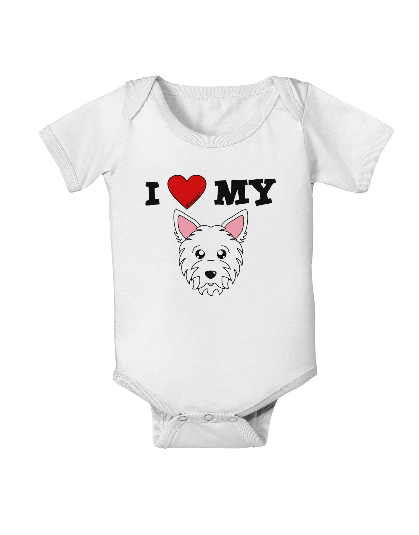 I Heart My - Cute Westie Dog Baby Romper Bodysuit by TooLoud-Baby Romper-TooLoud-White-06-Months-Davson Sales