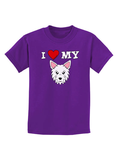 I Heart My - Cute Westie Dog Childrens Dark T-Shirt by TooLoud-Childrens T-Shirt-TooLoud-Purple-X-Small-Davson Sales