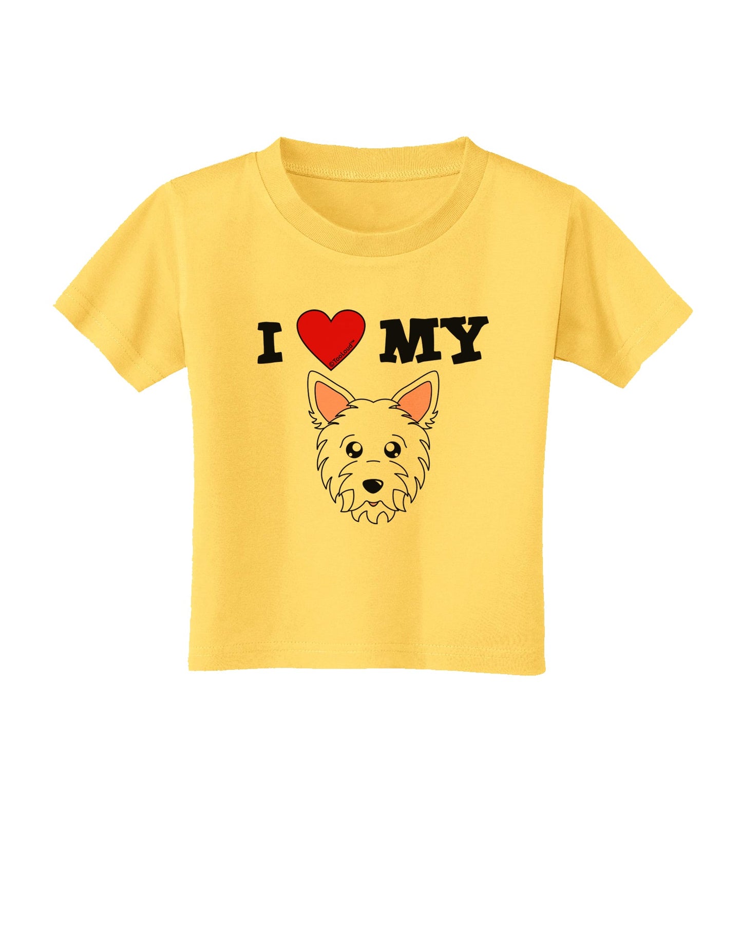 I Heart My - Cute Westie Dog Toddler T-Shirt by TooLoud-Toddler T-Shirt-TooLoud-Yellow-2T-Davson Sales