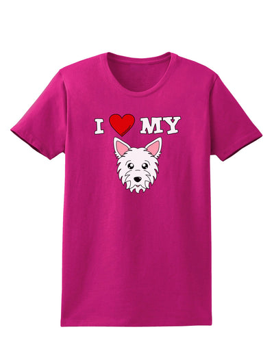 I Heart My - Cute Westie Dog Womens Dark T-Shirt by TooLoud-Womens T-Shirt-TooLoud-Hot-Pink-Small-Davson Sales