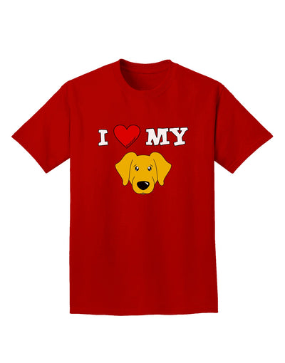 I Heart My - Cute Yellow Labrador Retriever Dog Adult Dark T-Shirt by TooLoud-Mens T-Shirt-TooLoud-Red-Small-Davson Sales