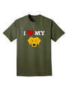 I Heart My - Cute Yellow Labrador Retriever Dog Adult Dark T-Shirt by TooLoud-Mens T-Shirt-TooLoud-Military-Green-Small-Davson Sales