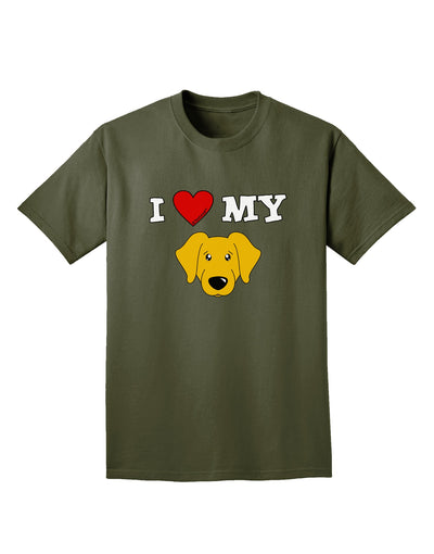 I Heart My - Cute Yellow Labrador Retriever Dog Adult Dark T-Shirt by TooLoud-Mens T-Shirt-TooLoud-Military-Green-Small-Davson Sales