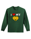 I Heart My - Cute Yellow Labrador Retriever Dog Adult Long Sleeve Dark T-Shirt by TooLoud-TooLoud-Dark-Green-Small-Davson Sales