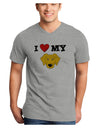 I Heart My - Cute Yellow Labrador Retriever Dog Adult V-Neck T-shirt by TooLoud-Mens V-Neck T-Shirt-TooLoud-HeatherGray-Small-Davson Sales