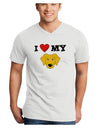 I Heart My - Cute Yellow Labrador Retriever Dog Adult V-Neck T-shirt by TooLoud-Mens V-Neck T-Shirt-TooLoud-White-Small-Davson Sales