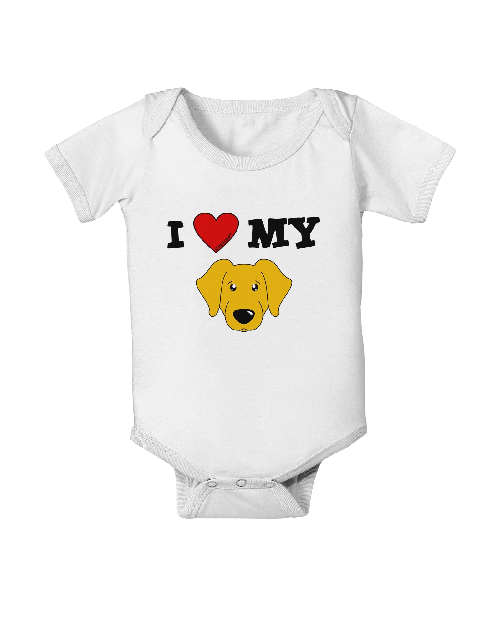 I Heart My - Cute Yellow Labrador Retriever Dog Baby Romper Bodysuit by TooLoud-Baby Romper-TooLoud-White-06-Months-Davson Sales