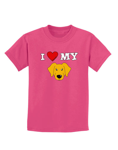 I Heart My - Cute Yellow Labrador Retriever Dog Childrens Dark T-Shirt by TooLoud-Childrens T-Shirt-TooLoud-Sangria-X-Small-Davson Sales