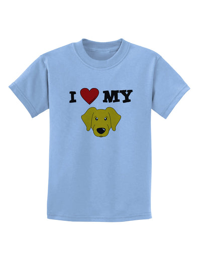 I Heart My - Cute Yellow Labrador Retriever Dog Childrens T-Shirt by TooLoud-Childrens T-Shirt-TooLoud-Light-Blue-X-Small-Davson Sales