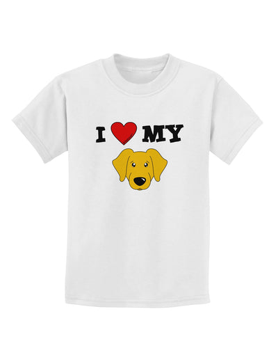 I Heart My - Cute Yellow Labrador Retriever Dog Childrens T-Shirt by TooLoud-Childrens T-Shirt-TooLoud-White-X-Small-Davson Sales