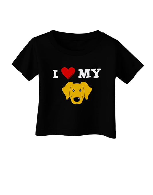 I Heart My - Cute Yellow Labrador Retriever Dog Infant T-Shirt Dark by TooLoud-Infant T-Shirt-TooLoud-Black-06-Months-Davson Sales