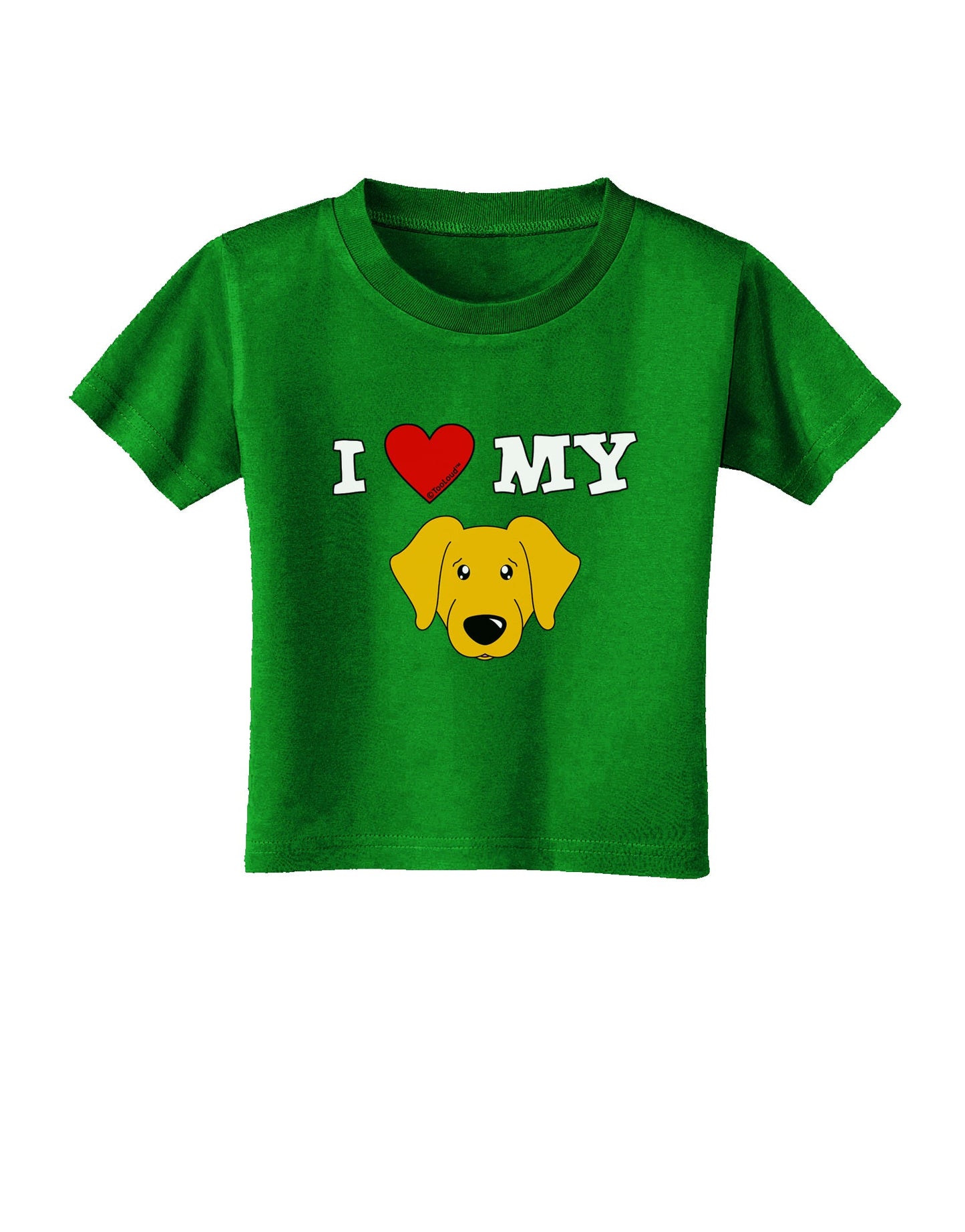 I Heart My - Cute Yellow Labrador Retriever Dog Toddler T-Shirt Dark by TooLoud-Toddler T-Shirt-TooLoud-Clover-Green-2T-Davson Sales