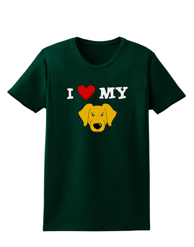 I Heart My - Cute Yellow Labrador Retriever Dog Womens Dark T-Shirt by TooLoud-Womens T-Shirt-TooLoud-Forest-Green-Small-Davson Sales