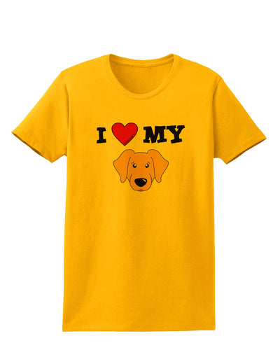 I Heart My - Cute Yellow Labrador Retriever Dog Womens T-Shirt by TooLoud-Womens T-Shirt-TooLoud-Gold-X-Small-Davson Sales