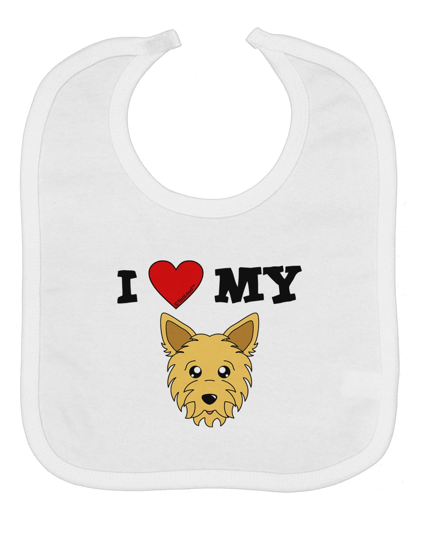 I Heart My - Cute Yorkshire Terrier Yorkie Dog Baby Bib by TooLoud