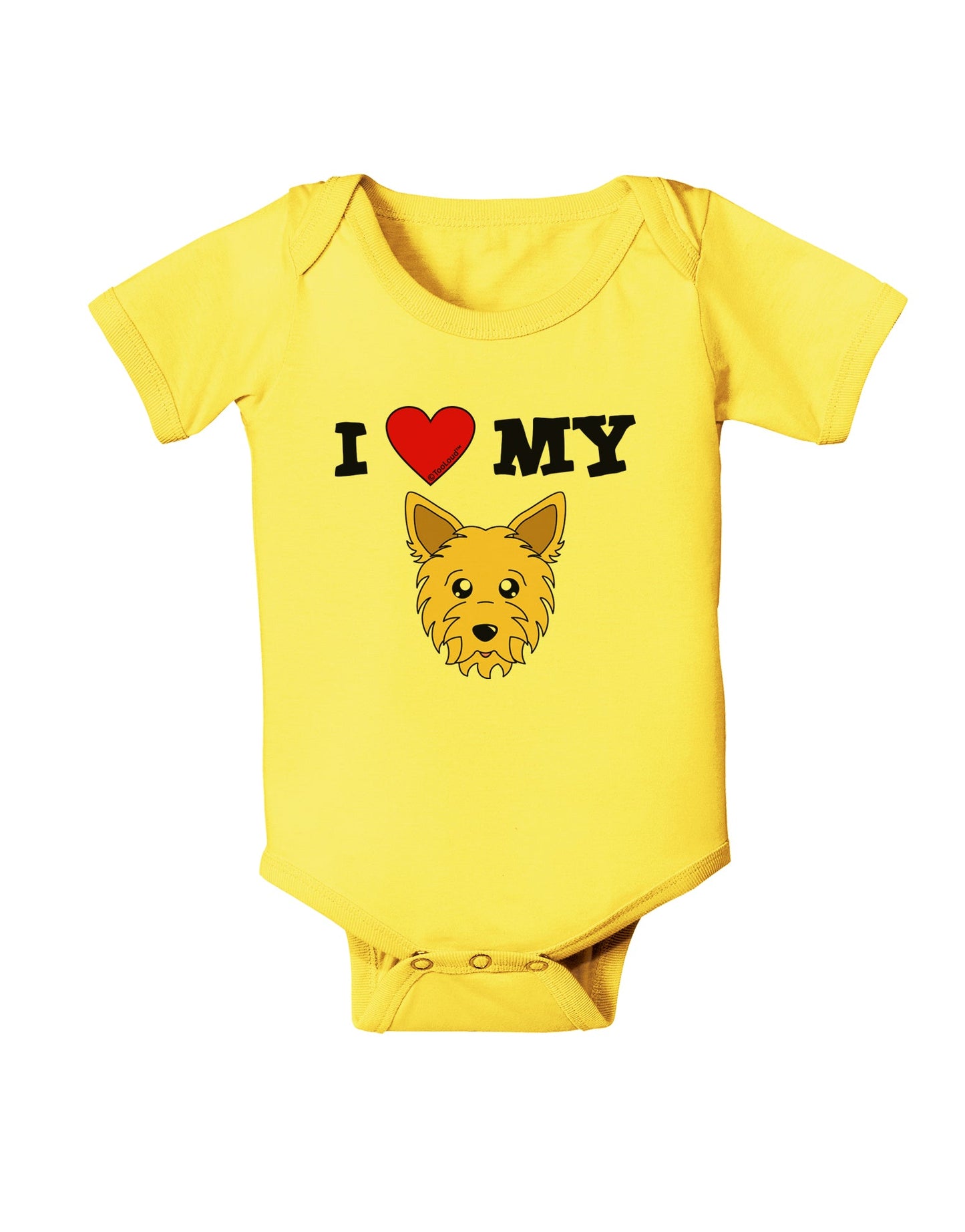 I Heart My - Cute Yorkshire Terrier Yorkie Dog Baby Romper Bodysuit by TooLoud-Baby Romper-TooLoud-Yellow-06-Months-Davson Sales