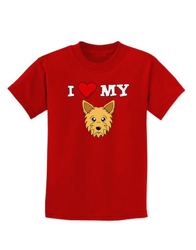 I Heart My - Cute Yorkshire Terrier Yorkie Dog Childrens Dark T-Shirt by TooLoud-Childrens T-Shirt-TooLoud-Red-X-Small-Davson Sales