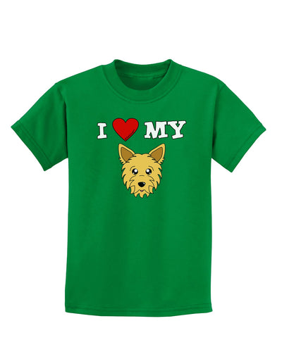 I Heart My - Cute Yorkshire Terrier Yorkie Dog Childrens Dark T-Shirt by TooLoud-Childrens T-Shirt-TooLoud-Kelly-Green-X-Small-Davson Sales