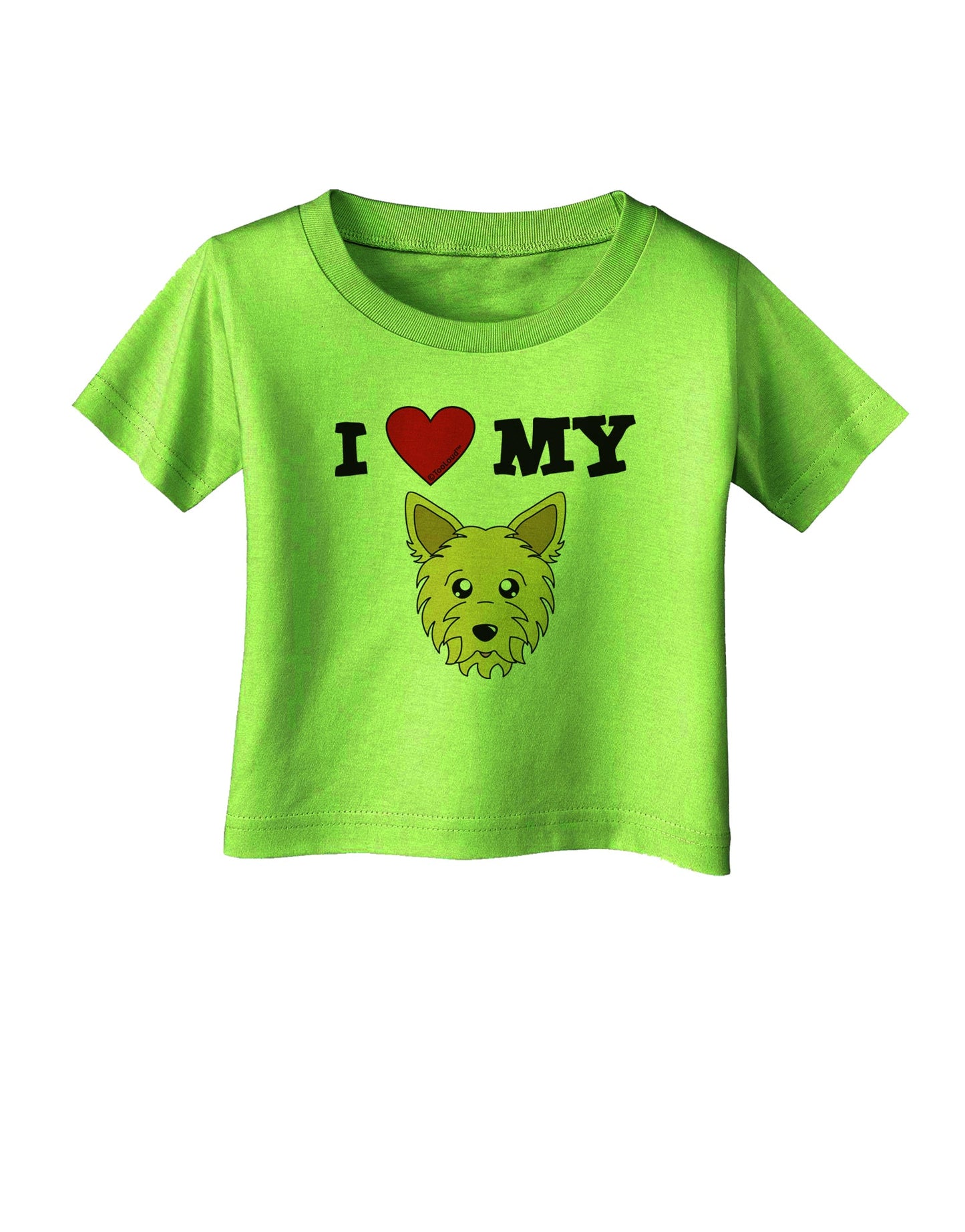 I Heart My - Cute Yorkshire Terrier Yorkie Dog Infant T-Shirt by TooLoud-Infant T-Shirt-TooLoud-Lime-Green-06-Months-Davson Sales