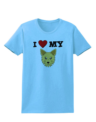 I Heart My - Cute Yorkshire Terrier Yorkie Dog Womens T-Shirt by TooLoud-Womens T-Shirt-TooLoud-Aquatic-Blue-X-Small-Davson Sales