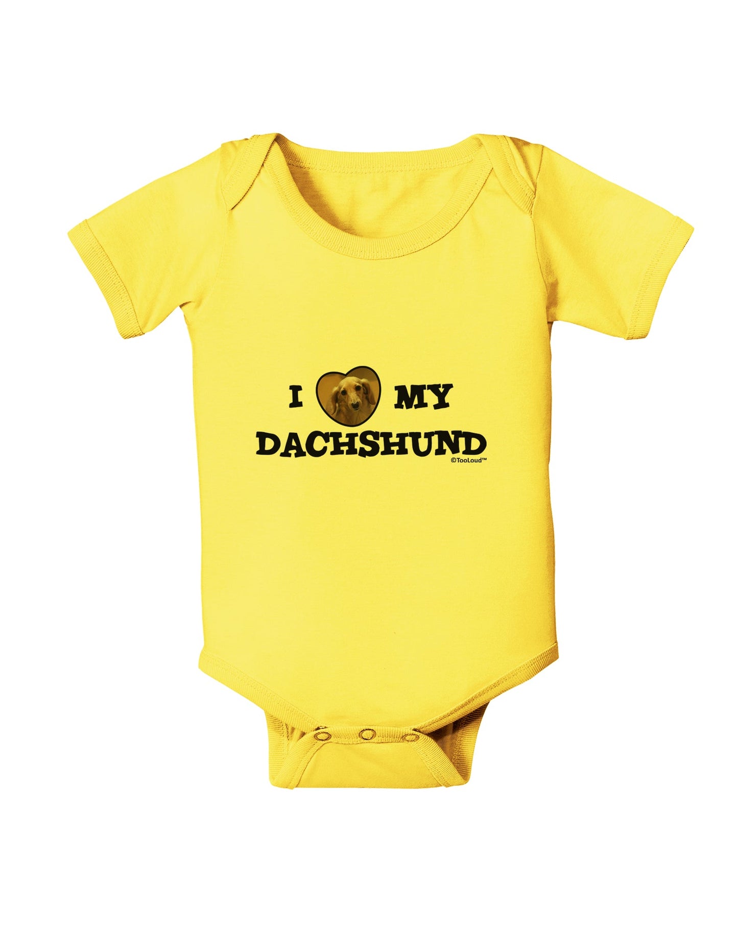 I Heart My Dachshund Baby Romper Bodysuit by TooLoud-Baby Romper-TooLoud-Yellow-06-Months-Davson Sales