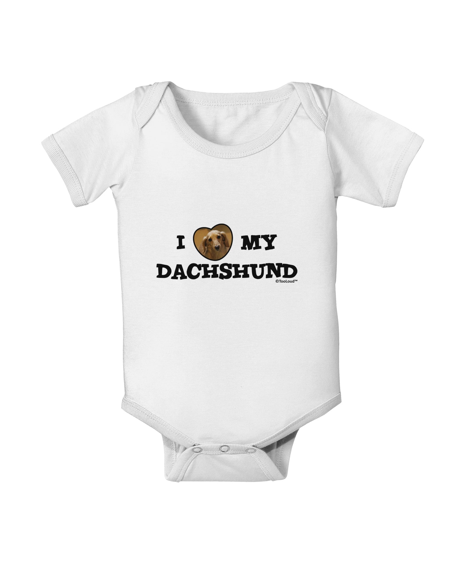 I Heart My Dachshund Baby Romper Bodysuit by TooLoud-Baby Romper-TooLoud-White-06-Months-Davson Sales