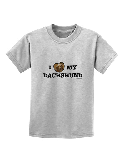 I Heart My Dachshund Childrens T-Shirt by TooLoud-Childrens T-Shirt-TooLoud-AshGray-X-Small-Davson Sales