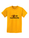 I Heart My Dachshund Childrens T-Shirt by TooLoud-Childrens T-Shirt-TooLoud-Gold-X-Small-Davson Sales