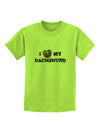 I Heart My Dachshund Childrens T-Shirt by TooLoud-Childrens T-Shirt-TooLoud-Lime-Green-X-Small-Davson Sales