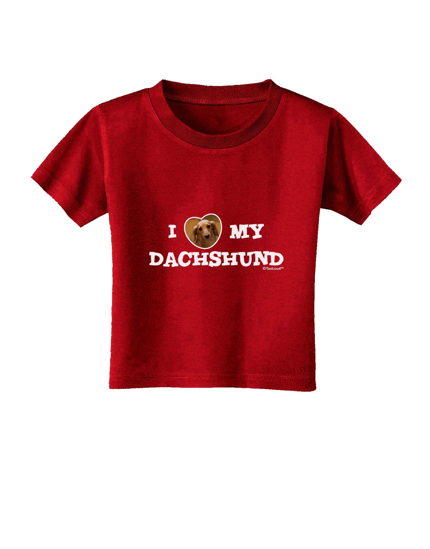 I Heart My Dachshund Toddler T-Shirt Dark by TooLoud-Toddler T-Shirt-TooLoud-Red-2T-Davson Sales