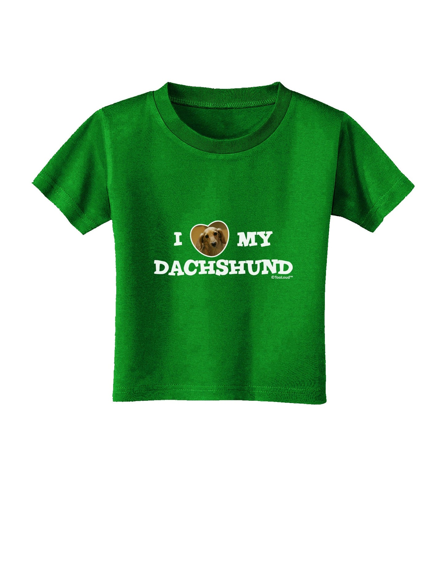 I Heart My Dachshund Toddler T-Shirt Dark by TooLoud-Toddler T-Shirt-TooLoud-Clover-Green-2T-Davson Sales