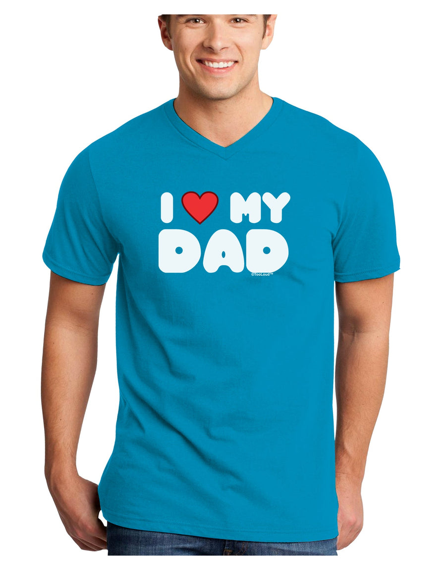 I Heart My Dad Adult Dark V-Neck T-Shirt by TooLoud-Mens V-Neck T-Shirt-TooLoud-Black-Small-Davson Sales