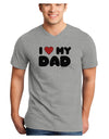 I Heart My Dad Adult V-Neck T-shirt by TooLoud-Mens V-Neck T-Shirt-TooLoud-HeatherGray-Small-Davson Sales